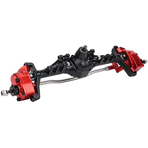 Rc-Vorderachse aus Metall, Rc-Vorderachse, Langlebige Reparatur und Ersatz für Axial Capra 1.9 UTB Rc Model Remote Control Crawler (Schwarz Rot) von Generic