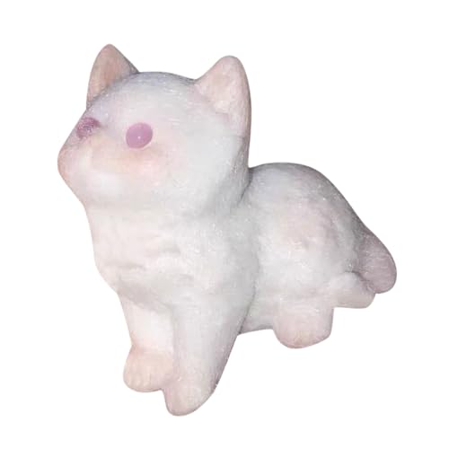 Realistische Katze Taba Stress Reliver für Kinder sensorischen Spielzeug Dekompression Spielzeug handgefertigt Urd832 (White, 7.2x6.4cm) von Generic