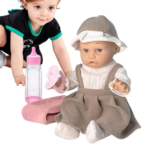 Realistische Kleinkindpuppe - Realistische Babybabys, 12 -Zoll -Wiedergeborene Kleinkindpuppen mit Kleidung, Flasche und Schnuller, handgefertigte Kleinkindpuppe von Generic