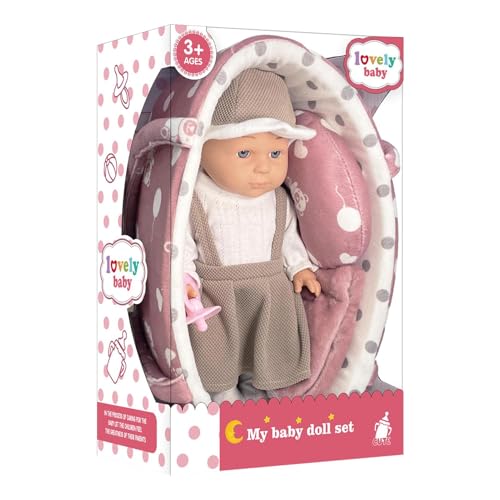 Reborn-Babypuppe Set - Lebensechte Kleinkindpuppe Mit Zubehör, Silikon-Reborn-Puppe, Realistische Wiedergeborene Babypuppe, Kuschelweiches Spielzeug Für Kinder, Weihnachten von Generic