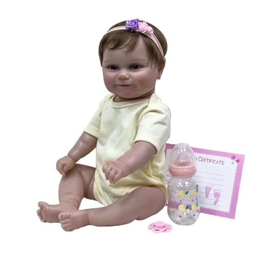 Reborn Doll Kids – Realistische Reborn-Puppen – Echtes Kinderpuppenspielzeug, 20 Zoll Weiches Echtes Badepuppenspielzeug, Lebensechte Reborn-Puppen, Bewegliche Ganzkörperpuppe von Generic