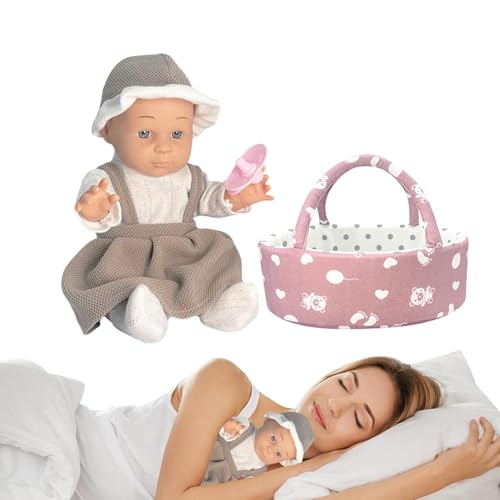 Reborn Puppe für Kinder, Wiedergeborene Puppe mit Korb - Simulierte Wiedergeborene Puppen mit Korb - und bequemes Wiedergeborenes Puppenspielzeug für Geburtstag, Weihnachten, Kindertag Reborn Puppe für Kinder, Wiedergeborene Puppe mit Korb - Simulierte Wiedergeborene Puppen mit Korb - und bequemes Wiedergeborenes Puppenspielzeug für Geburtstag, Weihnachten, Kindertag von Generic