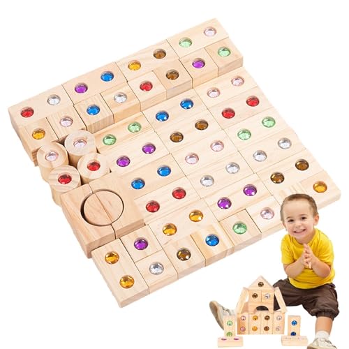 Regenbogen-Stapelspielzeug Aus Holz, Regenbogen-Stapelblock, Regenbogen-Stapelspielzeug Aus Holz, Regenbogen-Stapelblock, Bausteine-Spielzeug-Regenbogen-Set Für Kinder, Regenbogenturm-Stapelspiel Aus von Generic