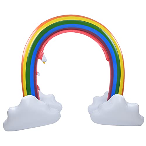 Regenbogensprinkler, Regenbogenbogen, Zusammenklappbar, Dickes PVC, Bunte Bogenbrücke, Spielzeugsprinkler für, Zum Spielen Im Freien, Aufblasbarer Wolkensprinkler, Wasserpark, von Generic