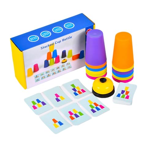 Regenbogenstapelbecher | Rainbow Cup Tower Stacker für frühe Bildung, Spielen und Lernen von Zahlen Aktivitätsspielzeug, Kinder Mädchen Geschenke Set Set Set von Generic