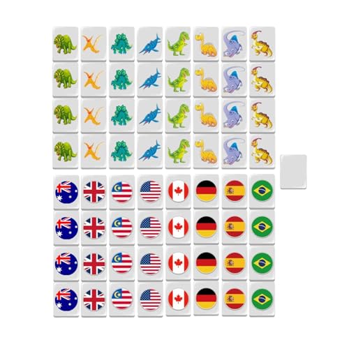 Reise-Mahjong-Spiele, Mahjong Kartenspiel, Mahjong Strategiespiel, Partyspiele, Bausteine der Nationalflagge, Set mit 64 Mahjong Chips für Spaß Reise-Mahjong-Spiele, Mahjong Kartenspiel, Mahjong Strategiespiel, Partyspiele, Bausteine der Nationalflagge, Set mit 64 Mahjong Chips für Spaß von Generic