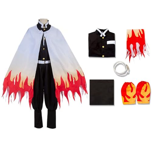 Rengoku Kyoujurou Cosplay Kostüm Kimono Anime Uniform Outfit Halloween Umhang Für Männer,White-XXL von Generic