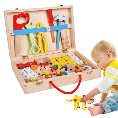 Reparaturset für Kinder, Spielzeug, Reparaturset für Kinder, Holzbearbeitungswerkzeug, Kreativität und Kreativität, Werkzeugkasten aus Holz, realistisches Bau-Set für Reparaturset für Kinder, Spielzeug, Reparaturset für Kinder, Holzbearbeitungswerkzeug, Kreativität und Kreativität, Werkzeugkasten aus Holz, realistisches Bau-Set für von Generic