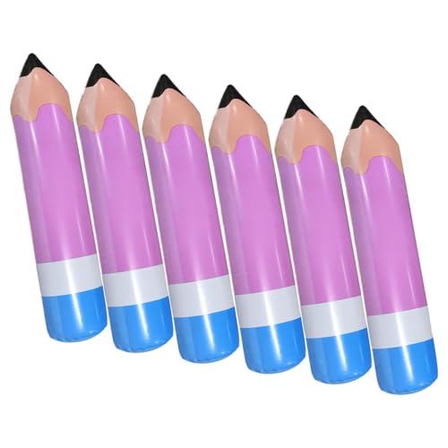 Riesen-Bleistift-Requisite - aufblasbarer Bleistift, 6 Stück große aufblasbare Bleistift-Klassenzimmerdekoration, Sprengstift für Kinder, Klassenzimmerpreise, Partygeschenke, Abschlusszubehör, Foto-Re von Generic