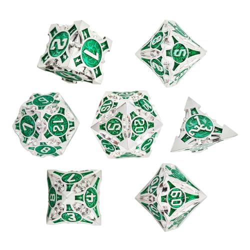 Rolle Playing Dice Collection - Polyedrische Würfel vorne, Tischplatte RPG | 7x bunte große Spielwürfel, Komplettes RPG Würfelset, Würfel für Fantasy b von Generic