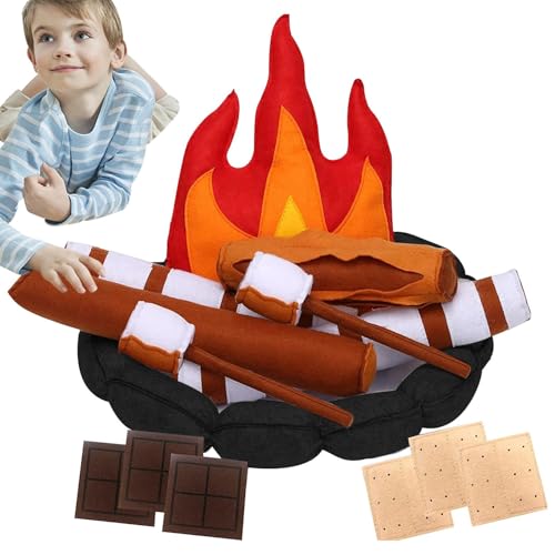 Rollenspiel-Lagerfeuer-Set - 15-teiliges Spielzeug-Lagerfeuer-Set für Kinder Interaktives Lagerfeuer-Spielzeug für und Mädchen, Perfektes Zubehör für fantasievolle Rollenspiele und von Generic