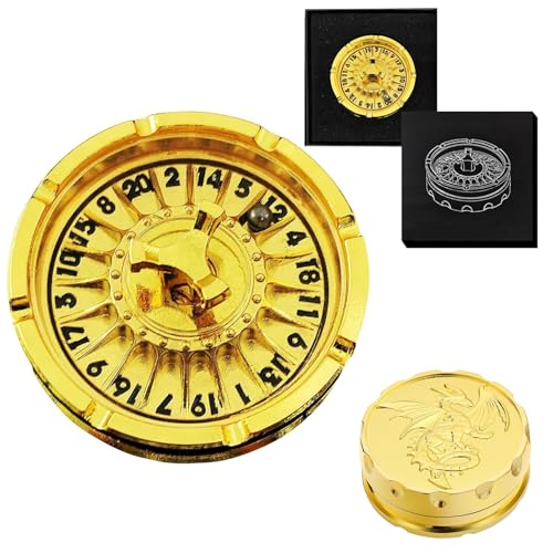 Rollenspiele Würfel für DND Set - Metall Roulette D20 Würfel D&D Spinner für Dungeons and Dragons/MTG/RPG/Tischspiel mit Rollender Ball und Geschenkbox, Radwürfel Spinner(Gold) von Generic