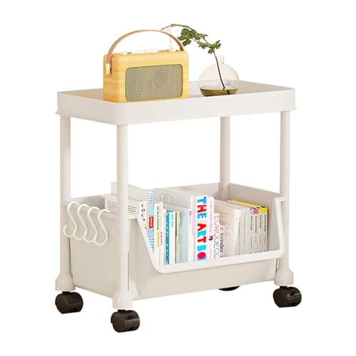 Rolling Carts - Movable Bookshelf Cart | Book Storage Rack | Rolling Book Cart | Storage Rack On Wheels | Bookcase Rolling Book Storage Rack for Document, DVD, Cosmetics, Kitchen, Bedroom von Generic