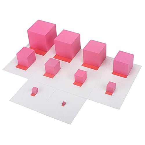 Rosa Hochhäuser Lehrblock aus rosafarbenem Holz Cube Tower Toy Early Learning Toy Early Preschool Lernspielzeug Weihnachten Children Day Geschenke von Generic