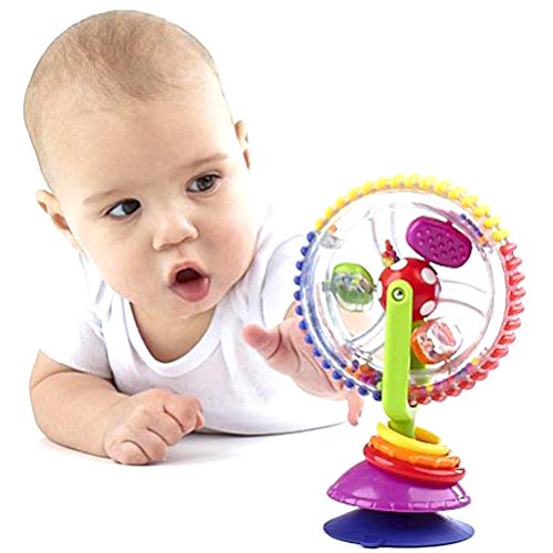 Rotierendes Riesenrad-Babyspielzeug, Dreifarbiges Kinderwagen-Spielzeug für die Frühe Bildung, Schöne Stimmstimulation, Feinmotorik, Entwicklungsspielzeug mit Saugnapf für Glatte von Generic