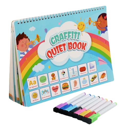 Ruhiges Aufkleberbuch süß, Kinder Cartoon Sticker Book, Cartoon Kinder Ruhige Aktivität Aufkleber Buch, Konzentration Verbund Heimschule Unterhaltsames sensorisches Spielzeug für Schlafzimmer, Reisen von Generic