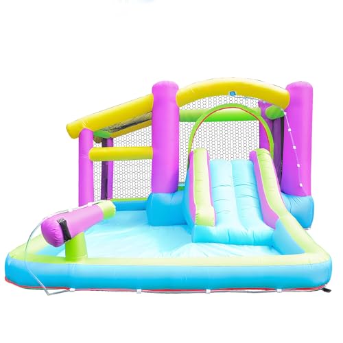 Rutschbahn Outdoor Wasser Poolsrutsche Schloss Oxford Stoff Hochdichte Nähte Turbo Gebläse Planschbecken für Den Eigenen Aufblasbaren Wasserpark im Garten Rutschbahn Outdoor Wasser Poolsrutsche Schloss Oxford Stoff Hochdichte Nähte Turbo Gebläse Planschbecken für Den Eigenen Aufblasbaren Wasserpark im Garten von Generic