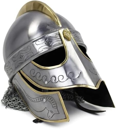 SCA LARP Mittelalterlicher Gladiator-Helm III Messing Reenactment Rüstung Helm Mittelalter Helm Rüstung Kostüm Halloween Kostüm von Antique House Craft von Generic