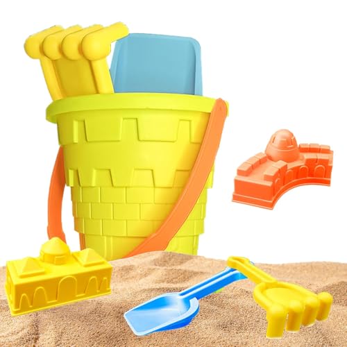 Sandspielzeug-Set für Kinder – Sandspielset für draußen, 5-teiliges Sandeimer-Set | Komplettes 5-teiliges Sandspielzeug, Schaufeln, Eimer und Kellen für lustige - und Sandkastenabenteuer von Generic