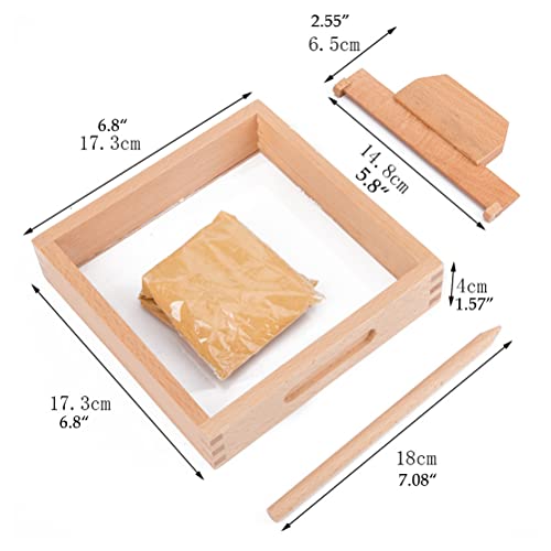 Sandtablett aus Holz, Lernspielzeug für, Sandkratzbox für Kreatives Lernen, Sandzeichentablett, Kindergeschenk, Sandkasten Zum Schreiben von Buchstaben und Zahlen (Sandwicked-Box) von Generic