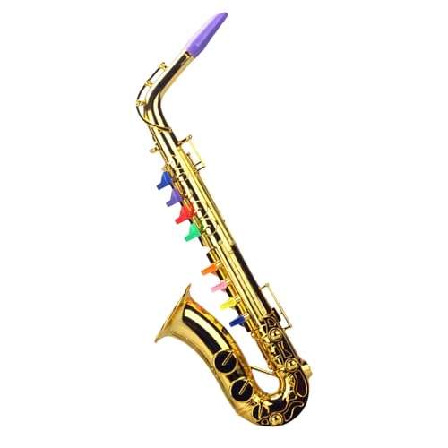 Saxophon -Bildungsspielzeug - Musical Play Toy Saxophon, Kleinkindsimulation Saxophon Spielzeug | Kinder Saxophonspielzeug mit 8 farbigen Schlüssel, Musikinstrumente für Kindergarten oder Kindergarten von Generic