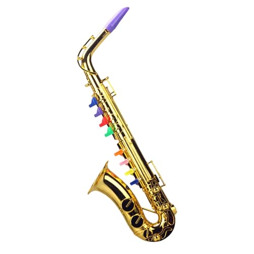 Saxophon-Spielzeug für Kleinkinder, Simulations-Saxophon-Trompete, Musikinstrumente mit 8 farbigen Tasten, Saxophoninstrumente für Cartoons Saxophon-Spielzeug für Kleinkinder, Simulations-Saxophon-Trompete, Musikinstrumente mit 8 farbigen Tasten, Saxophoninstrumente für Cartoons von Generic