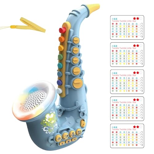 Saxophon Spielzeug für Musikinstrumente für Kinder, Saxophon für Kinder, Saxophon für Musikinstrumente Trompete für Kinder mit Licht und Sound, erstes Lernspielzeug für Saxophon Musical von Generic