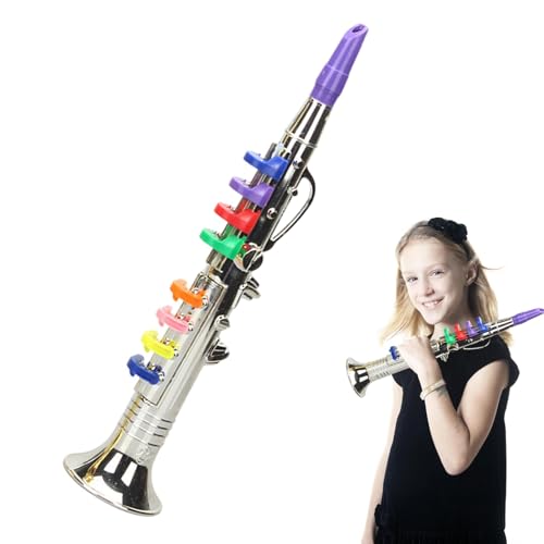 Saxophon für Kinder, Saxophonspielzeug - Musikinstrumente für Kinder | Pädagogische Spielmusikausrüstung, Saxophon-Sound-Spielset mit 8 farbigen Tasten für Feiertagsgeburtstage von Generic