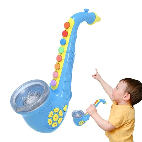 Saxophon für Musikspielzeug, interaktives Musikspielzeug mit Licht und Ton, simuliertes Trompetenspielzeug, feine Motorik, tragbar Saxophon für Musikspielzeug, interaktives Musikspielzeug mit Licht und Ton, simuliertes Trompetenspielzeug, feine Motorik, tragbar von Generic