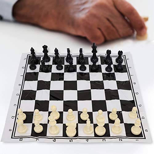 Schach-Set, Magnetisches Reise-Schach-Set, Mittelalterliches Unterhaltungs-Brettspiel-Set, Tragbares Kunststoff-Schach-Set für Internationales Schach-Eroberer-Turnier, Schwarz von Generic