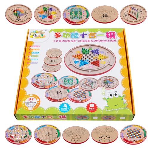 Schachbrettset, Holzschach -Set - Multifunktional 10-in-1-Schachbrett - Interaktive Bildungsspielzeug für Kinder Mädchen Frauen Männer Männer Schachbrettset, Holzschach -Set - Multifunktional 10-in-1-Schachbrett - Interaktive Bildungsspielzeug für Kinder Mädchen Frauen Männer Männer von Generic
