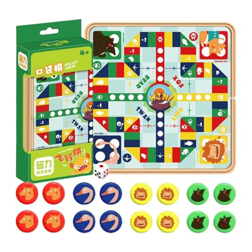 Schachmagnetfaltung, magnetisches Spiel Schach - Faltbare kleine magnetische Fliegende Schachmagnete,Fun Pocket Family Games für Heimreisen von Generic