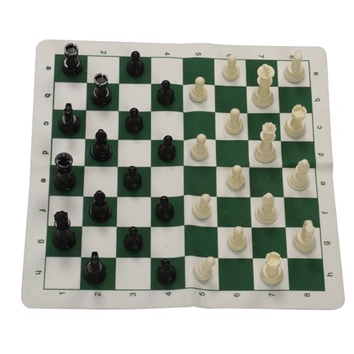 Schachspielset, 13,8 Zoll Tragbares 2-in-1-Brettspielset mit Rutschfester Tasche für Party (Grünes Brett) von Generic