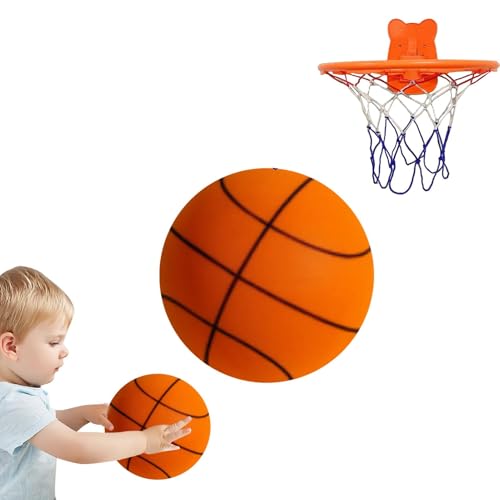 Schaumstoff-Basketball Größe 7 - Silent Indoor Dribbling Ball | Gedämpfter Trainingsball Mit Hoher Dichte, Weicher Basketball Für Leise Indoor-Übungen, Vielseitiger Schaumstoffball Für Kinder Und Erwa von Generic