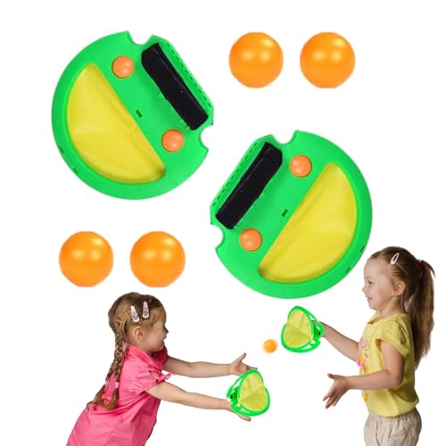 Schläger-Taschenfangspiel, Schlägertaschen-Fangspielzeug - Pop Pass Catch Ball Spiel mit 4 Bällen - Eltern-Kind-Spiel für Outdoor-Yard-Spiele, Pool-Spielzeug von Generic