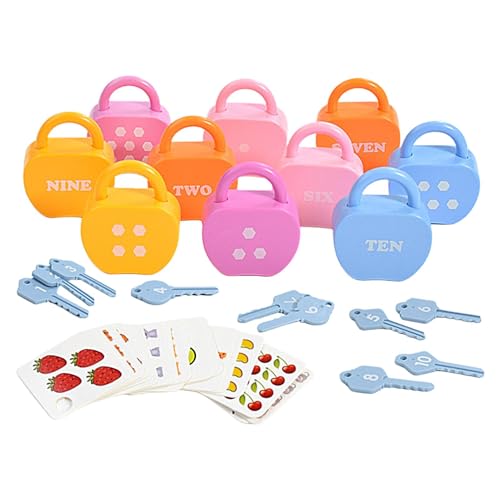 Schloss- und Schlüsselspiel, Schlösser lernen mit Schlüsseln | Spielzeug zum Abgleichen und Zählen von Zahlen | Lernspiel von Schlössern und Vorschulschlüsseln, Feinmotorikspielzeug für g Schloss- und Schlüsselspiel, Schlösser lernen mit Schlüsseln | Spielzeug zum Abgleichen und Zählen von Zahlen | Lernspiel von Schlössern und Vorschulschlüsseln, Feinmotorikspielzeug für g von Generic