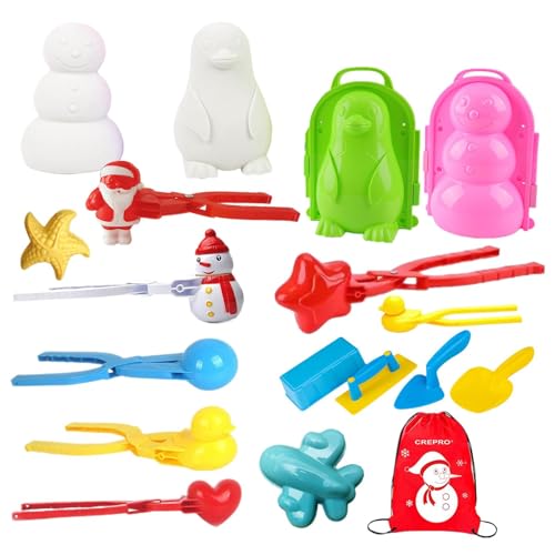 Schneeballmacher für Kinder,Schneeballmacher | 16x Schneemann-Herz-Enten-Pinguin-Schneeball-Form-Set | Schneeball-Clip, Spielzeug zum Aufsammeln, lustige Schneespiele für Strand-Outdoor-Abenteuer, Gar von Generic