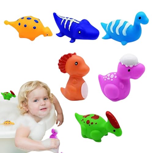 Schwimmendes Dinosaurier-Badespielzeug, 6 x schwimmendes Licht, Badewanne, Dusche, Pool, Badespielzeug, weiches schwimmendes Spielzeug für die Badezeit für Babys von 1 bis 5 Jahren, Auszeichnungen von Generic