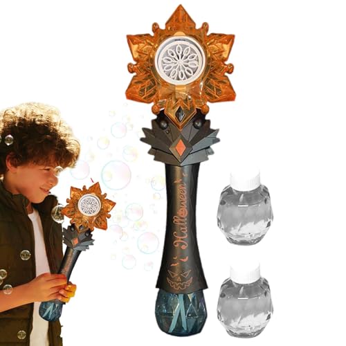 Seifenblasenstäbe für Kinder,Halloween Seifenblasenstab,Leuchtender Halloween-Blasenstab mit Musik im Windrad-Design | Einzigartige kreative Partygeschenke, multifunktionaler Halloween-Blasenmacher fü von Generic