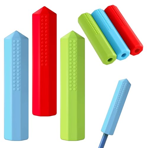 Sensorischer Kaustift, 3 Stück, sensorische Farbe, Kaustift – Fidget-Bleistift für Partygeschenke, sensorischer Kaustift für und Mädchen von Generic