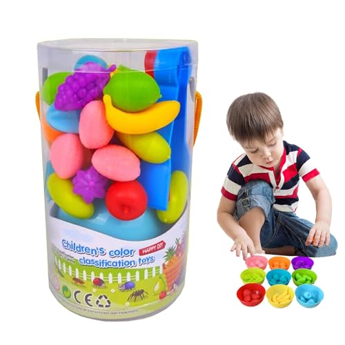 Set zum Zählen und Klassifizieren von Farben, Spielzeug zum Kombinieren der Fruchtfarben - Spielzeug zum Zählen von Früchten für Kinder für frühes Lernen, kognitive Aktivitäten von Generic