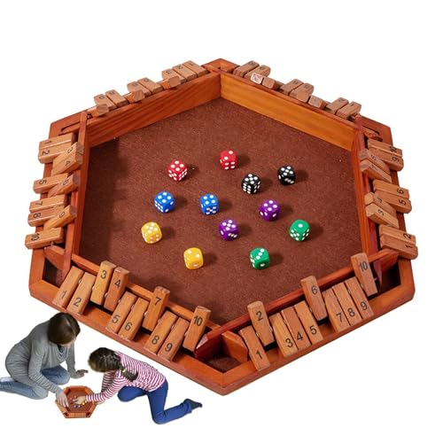 Shut The Box Brettspiel - Shut The Box Würfelspiel, Shut The Box Würfelspiele Aus Holz | Double Shutter, Tisch-Mathe-Spiel, Klassische Tabletop-Versionsspiele,10 Zahlen Für Frauen, Männer von Generic