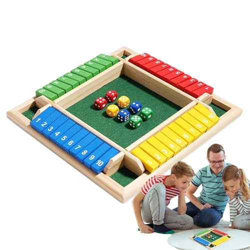 Shut The Box Game – Kreatives Brettspiel aus Holz, langlebige Tischspiele für Kinder und Erwachsene | Familie, Klassenzimmer, Zuhause, Party oder Kneipe, Mathe-Brettspiele, Unterhaltung, 2–4 Spieler von Generic