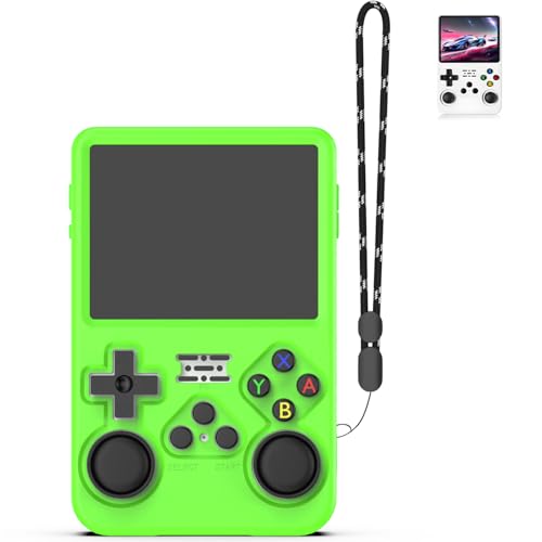 Silikon-Schutzhülle Kompatibel mit ANBERNIC R36S，mit schwarzem Lanyard，Stoßfeste Ultradünn Hülle für R36S Handheld-Spielekonsole (hellgrün) von Generic