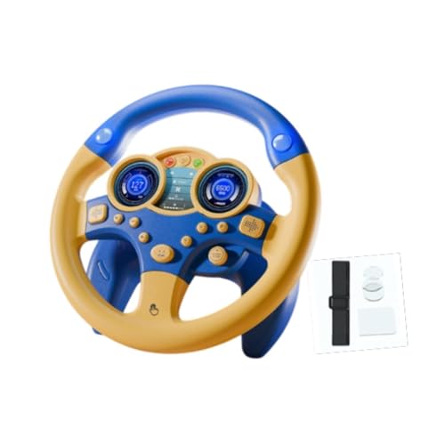 Simulation Lenkrad Kinder Fahrsimulator Spielzeug Simulierter Fahrcontroller, Blau von Generic