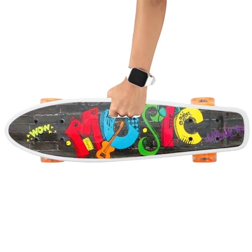 Skateboards für Anfänger, komplettes Minnow-Skateboard, 22 Zoll (55,8 cm) für | leicht zu transportierendes Brückenspielzeug mit starken Lagern für , Mädchen und Eltern von Generic