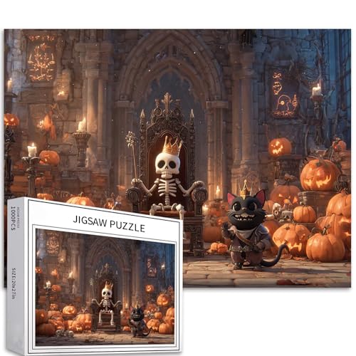 Skelettprinz Puzzle für Erwachsene, Halloween, Märchenstil, Kunst-Puzzle, bunt, DIY-Puzzle, Heimdekoration, Geschenke, Familienpuzzle, perfekt für Spieleabende, 70 × 50 cm, 1000 Teile Skelettprinz Puzzle für Erwachsene, Halloween, Märchenstil, Kunst-Puzzle, bunt, DIY-Puzzle, Heimdekoration, Geschenke, Familienpuzzle, perfekt für Spieleabende, 70 × 50 cm, 1000 Teile von Generic