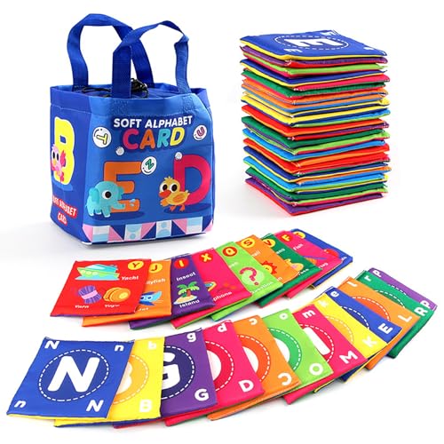 Soft Alphabet Cards with Bag, Early Childhood Enlightenment Book, Creative Soft Alphabet Flash Cards, Soft Alphabet Cards Creative Cloth Alphabet Tiles Soft Alphabet Flash Cards (Alphabets) von Generic