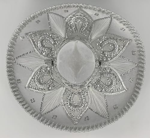 Sombrero Mariachi Hut aus Mexiko in weiss und silber Farbkombianation in 5 Größe (L SIZE) von Generic