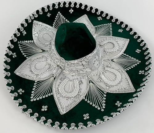 Sombrero Mariachi Hut in grün und silber Farbkombianation in "2XS" Größe aus Mexiko von Generic